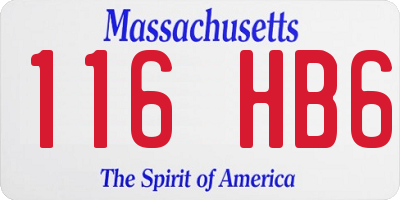 MA license plate 116HB6