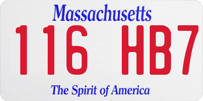 MA license plate 116HB7