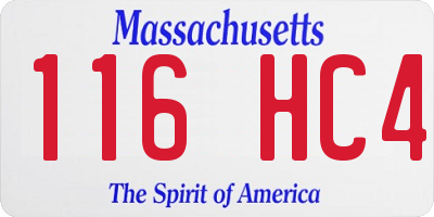 MA license plate 116HC4