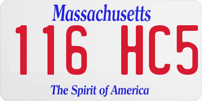 MA license plate 116HC5