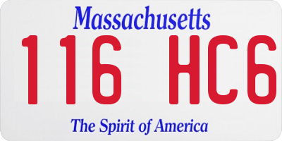 MA license plate 116HC6