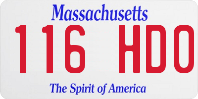 MA license plate 116HD0