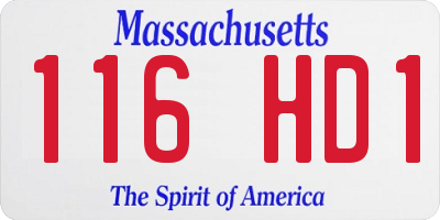 MA license plate 116HD1