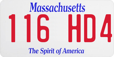 MA license plate 116HD4
