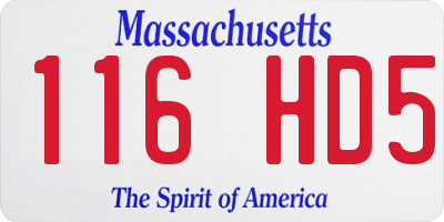 MA license plate 116HD5