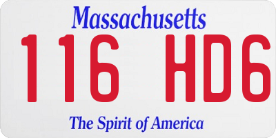 MA license plate 116HD6