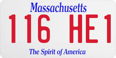 MA license plate 116HE1