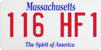 MA license plate 116HF1