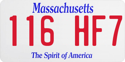 MA license plate 116HF7