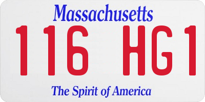 MA license plate 116HG1