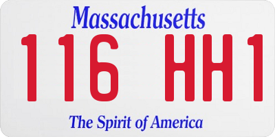 MA license plate 116HH1
