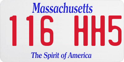 MA license plate 116HH5