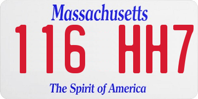 MA license plate 116HH7