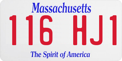 MA license plate 116HJ1