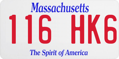 MA license plate 116HK6