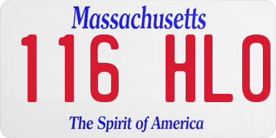 MA license plate 116HL0