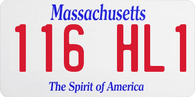 MA license plate 116HL1