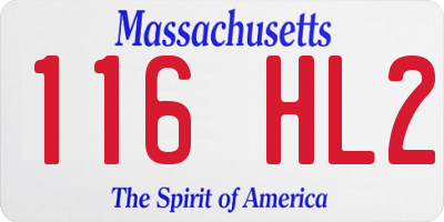 MA license plate 116HL2