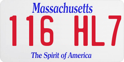 MA license plate 116HL7