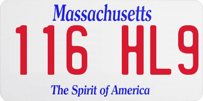 MA license plate 116HL9
