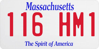 MA license plate 116HM1