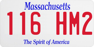 MA license plate 116HM2