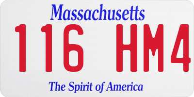 MA license plate 116HM4