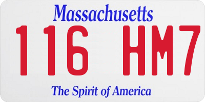MA license plate 116HM7
