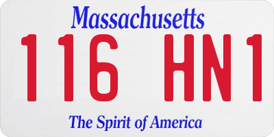 MA license plate 116HN1