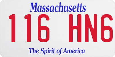 MA license plate 116HN6