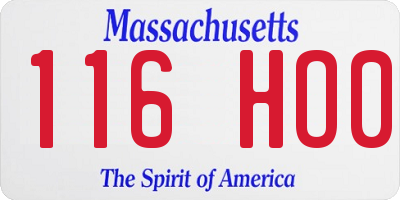MA license plate 116HO0