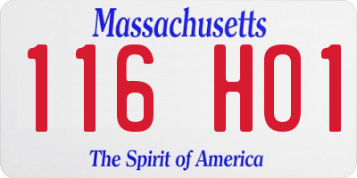 MA license plate 116HO1