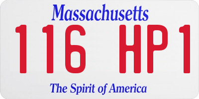 MA license plate 116HP1