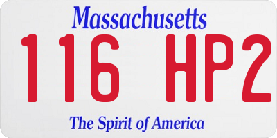 MA license plate 116HP2