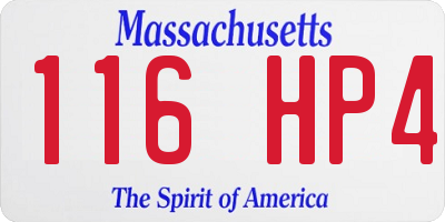 MA license plate 116HP4