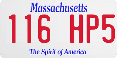 MA license plate 116HP5