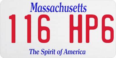 MA license plate 116HP6