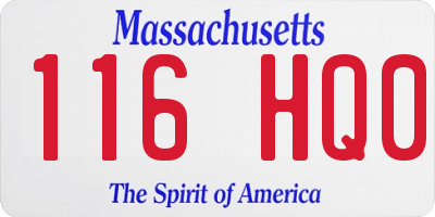 MA license plate 116HQ0