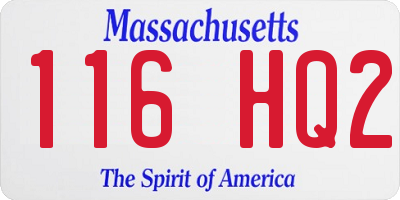 MA license plate 116HQ2