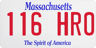 MA license plate 116HR0