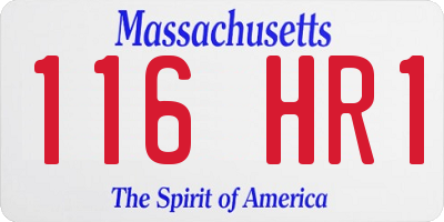 MA license plate 116HR1