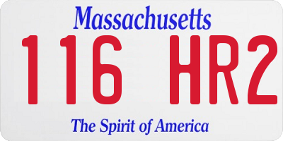 MA license plate 116HR2