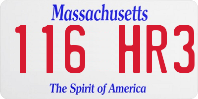 MA license plate 116HR3