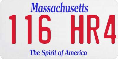 MA license plate 116HR4