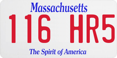 MA license plate 116HR5