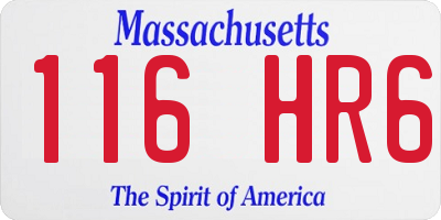 MA license plate 116HR6