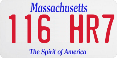 MA license plate 116HR7