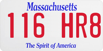 MA license plate 116HR8
