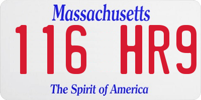 MA license plate 116HR9