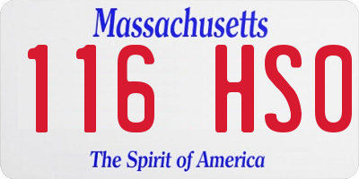 MA license plate 116HS0